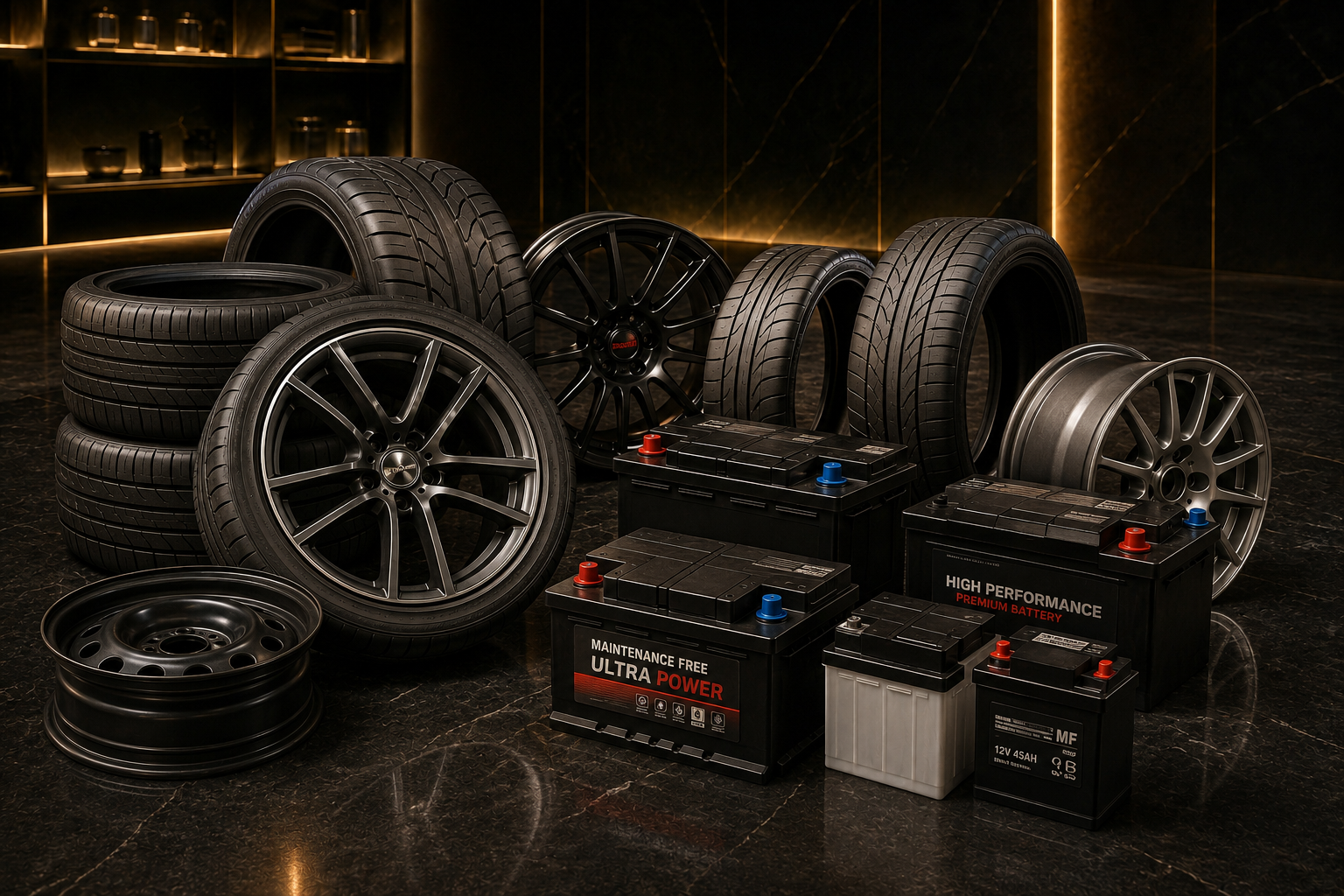 Tyres, Wheels & Batteries — spare parts